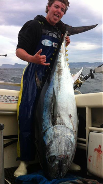 ANGLER: Locki Nichols SPECIES: Southern Bluefin Tuna WEIGHT: 90 kgs LURE: JB Lures, Little Dingo